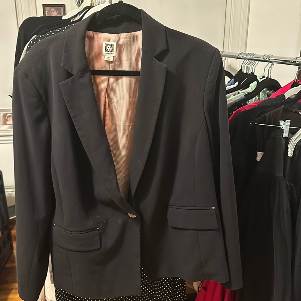 Anne Klein blazer business suit jacket size 18w black